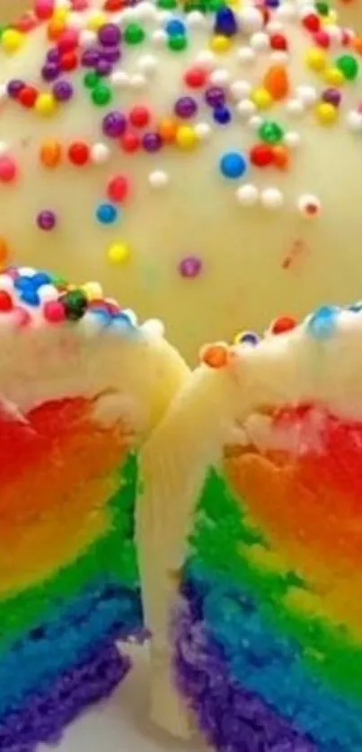 Rainbow cake pops with colorful sprinkles, perfect for a vivid mobile wallpaper.