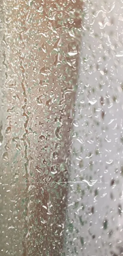 Close-up of raindrops on glass wallpaper.