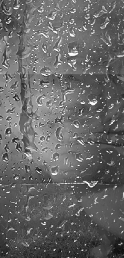 Raindrops on a glass surface mobile wallpaper.