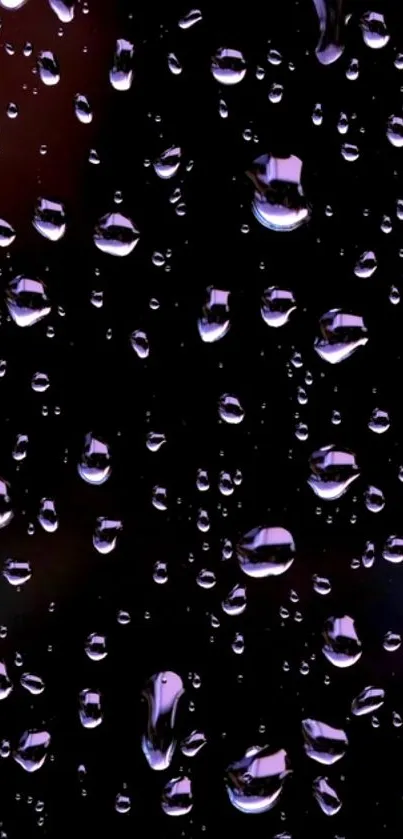 Reflective raindrops on a dark background wallpaper.