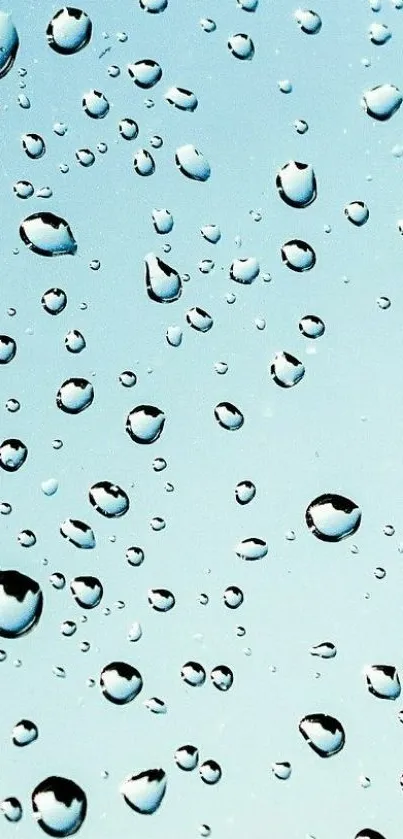 Light blue wallpaper with raindrop reflections.