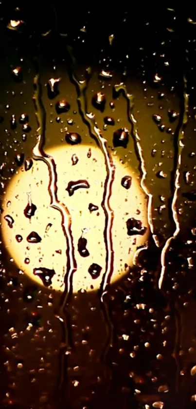 Raindrop silhouette with glowing background on mobile wallpaper.