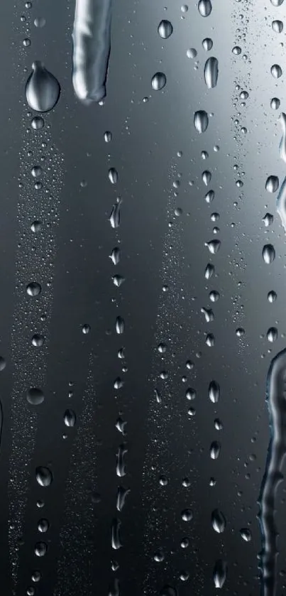 Raindrop textured phone wallpaper with dark background.