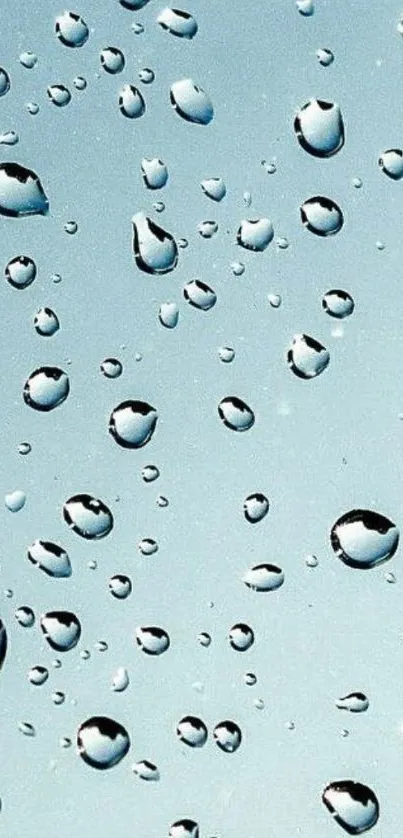 Raindrop design on a light blue mobile wallpaper.