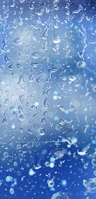 Blue mobile wallpaper with raindrop texture.