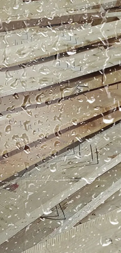 Rainy urban architecture wallpaper with glass droplets.