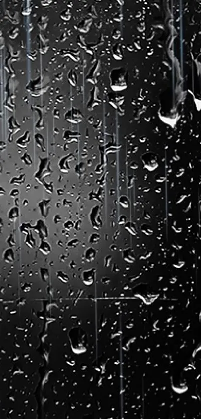 Dark raindrop wallpaper with water droplets cascading.