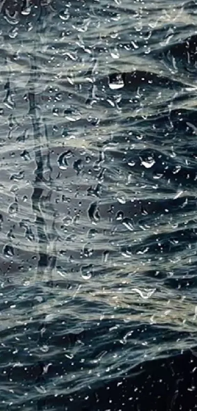 Abstract rainy glass with flowing lines design wallpaper.