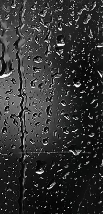 Mobile wallpaper of rain droplets on glass.