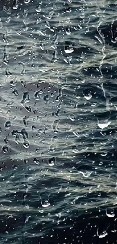 Mobile wallpaper of rain on a glass window.