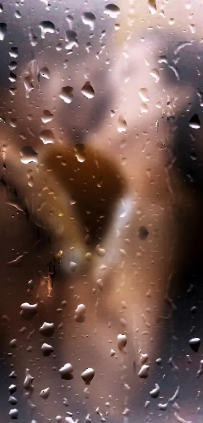 Blurred raindrops on a window create a calming abstract effect.