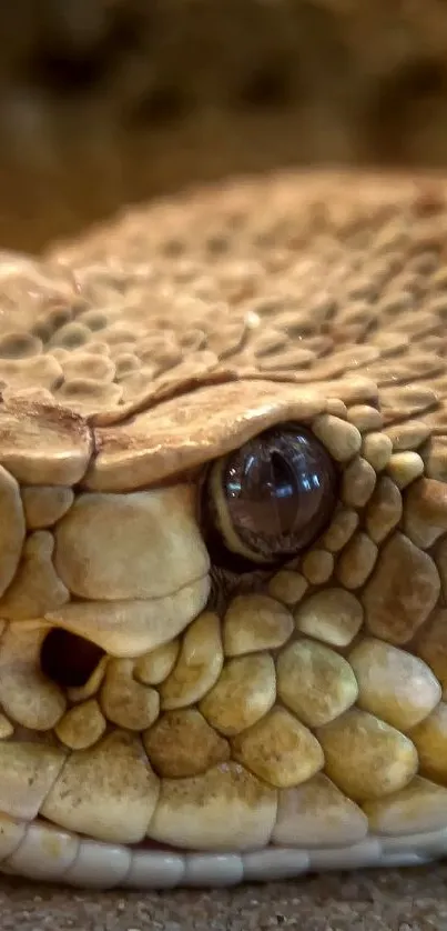 Close-up of a rattlesnake's textured scales in natural light.