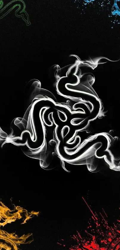 Razer logo with smoke effect on black background