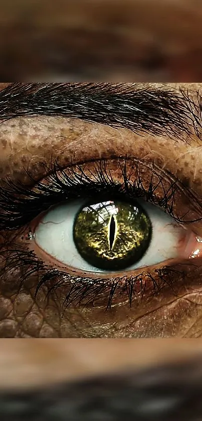 Realistic close-up of an eye with vivid detail and texture for mobile wallpaper.