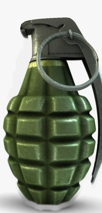 Green grenade on white background wallpaper.