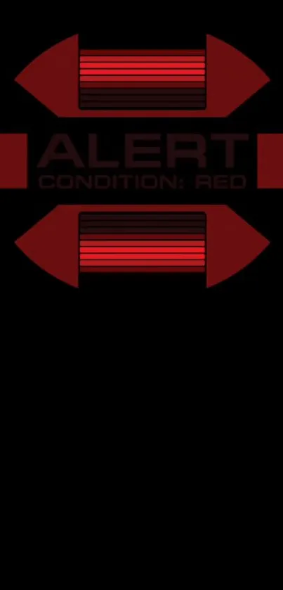 Red alert wallpaper featuring bold graphics on a sleek black background.