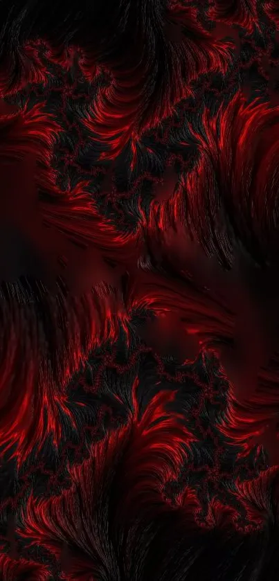 Red and black abstract wallpaper with swirling patterns.