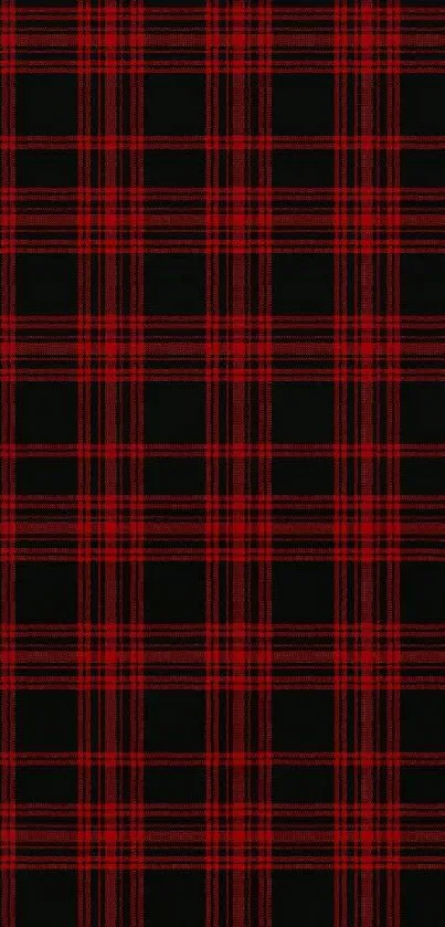 Red and black plaid pattern mobile wallpaper.