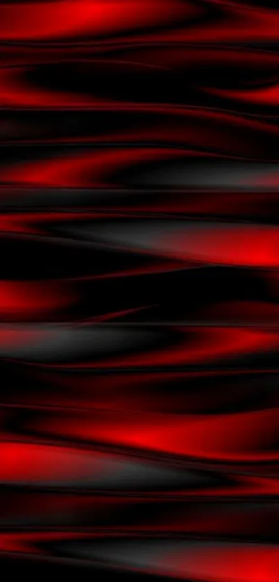 Abstract red and black waves design on mobile wallpaper.