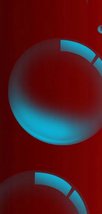 Abstract red and blue bubble wallpaper for mobile screen.