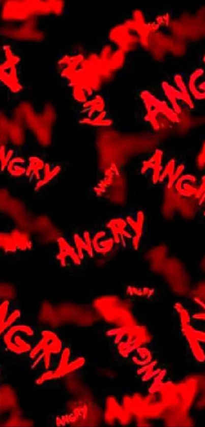 Red and black wallpaper with bold 'ANGRY' text design.