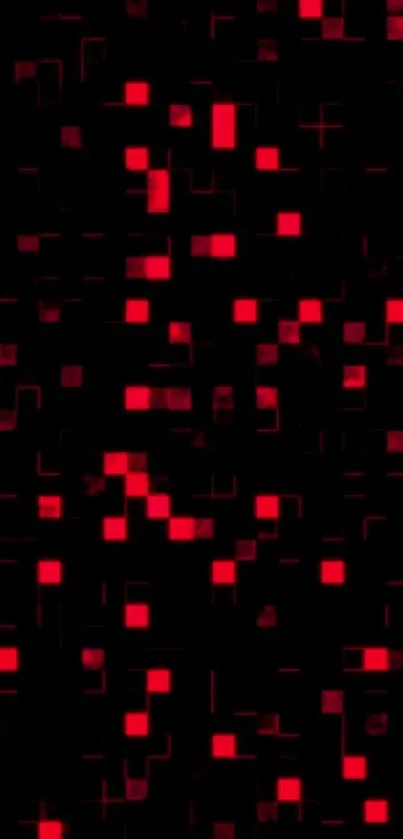 Red geometric pattern on black background mobile wallpaper.