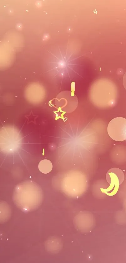 Vibrant red bokeh wallpaper with sparkling lights and soft blur perfect for mobile.