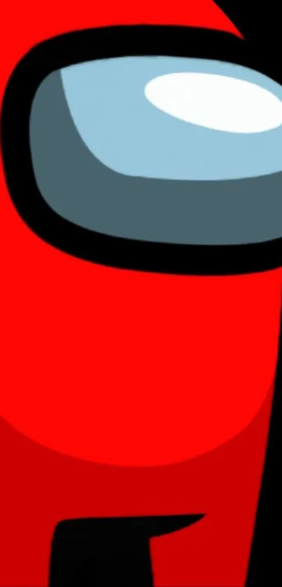 Red crewmate from popular game on sleek mobile wallpaper.