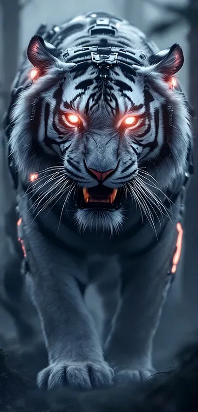 Red Eyed Grey Tiger Live Wallpaper