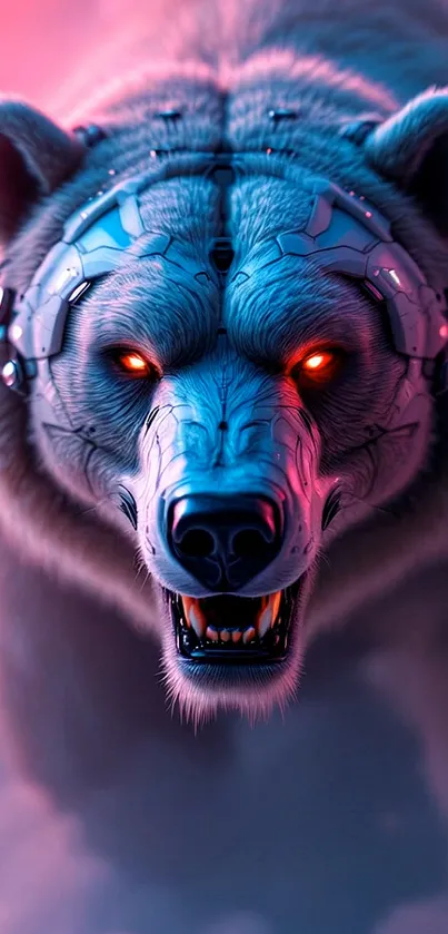 Red Eyed Neon Bear  Live Wallpaper