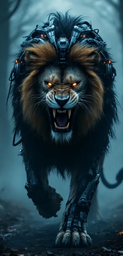 Red Eyed Robot Lion  Live Wallpaper