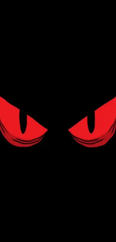 Striking red eyes on a black background mobile wallpaper.