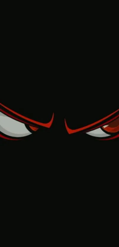 Dark background with striking red eyes design.