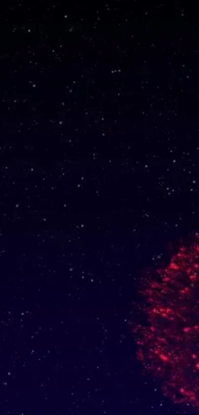 Red nebula with stars in dark space design