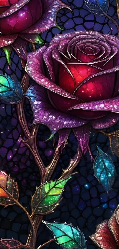 Red Garden Roses Purple Live Wallpaper