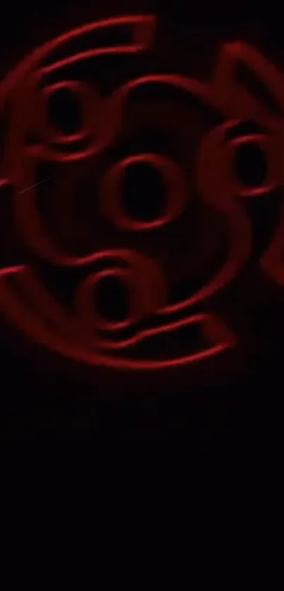 Abstract red glowing design on dark background.