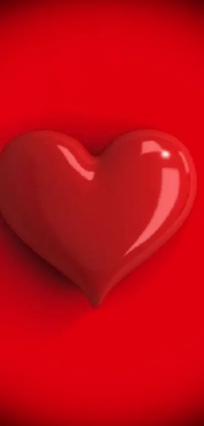 Red heart shape on bright red background.