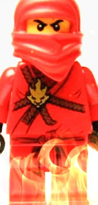 Red LEGO ninja figure with fierce expression.