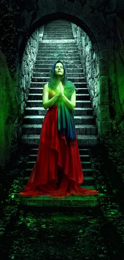 Red Outdoor Statue Live Wallpaper