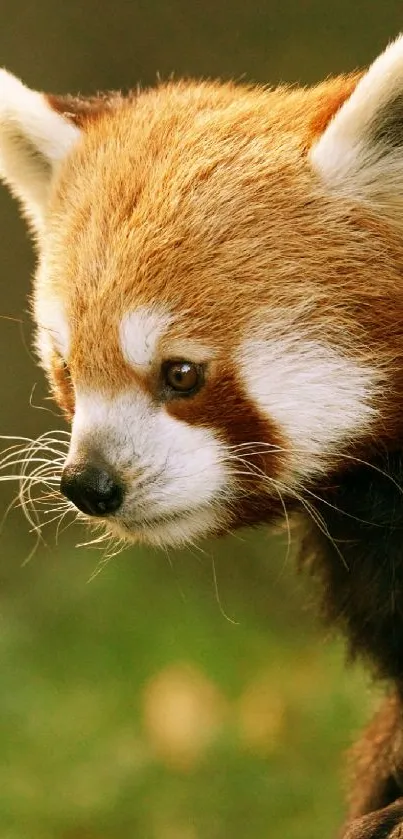 Close-up of a red panda in a natural setting.