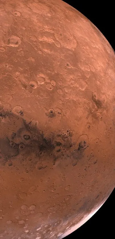 High-resolution image of Mars showcasing surface details.