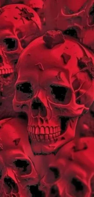 Red skulls artistic wallpaper design.