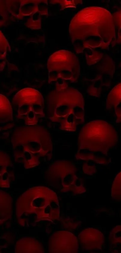 Red skulls on a dark background wallpaper.