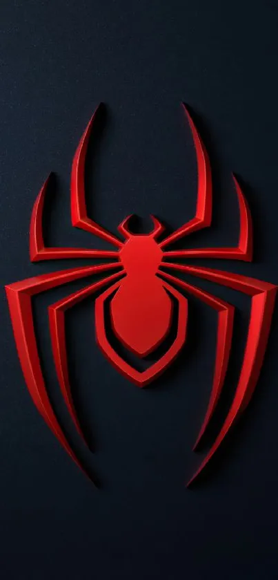 Red spider emblem on dark background wallpaper.