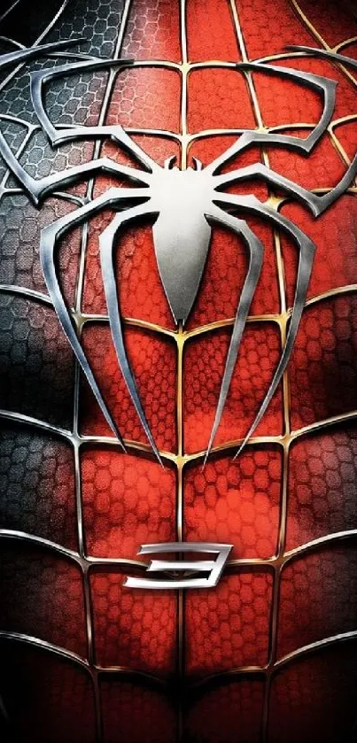 Spider-Man red and black emblem mobile wallpaper.