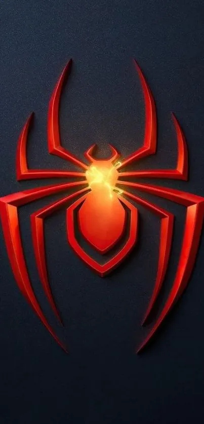 Red spider logo on dark background wallpaper.