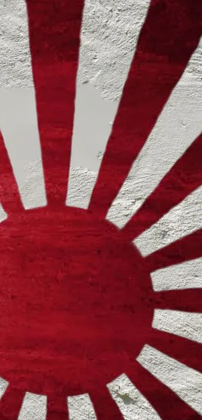 Red sunburst wallpaper with Japanese rising sun design.