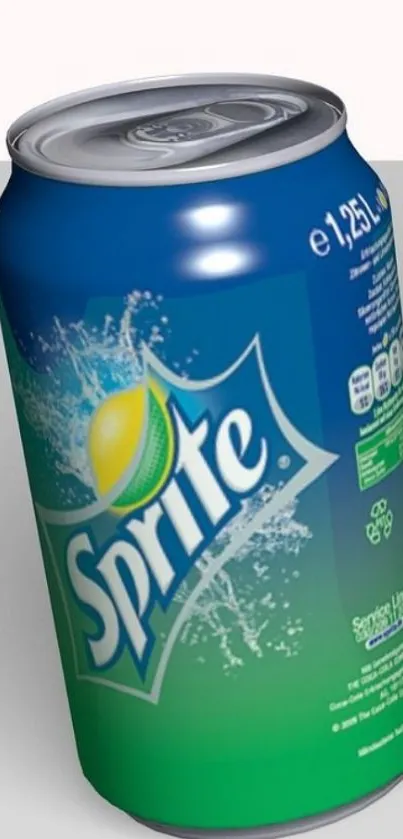 Vibrant Sprite soda can wallpaper in green and blue hues.