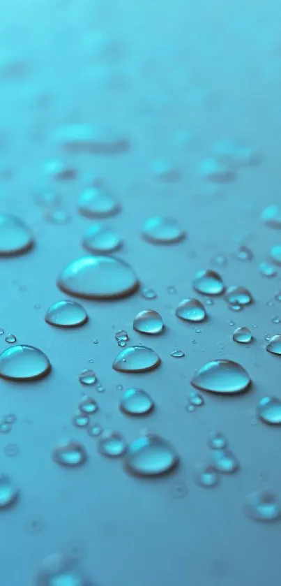 Mobile wallpaper featuring blue water droplets on a teal background.