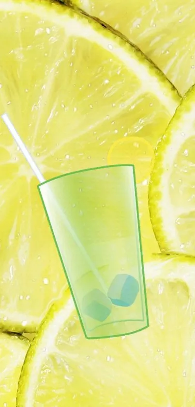 Mobile wallpaper featuring lemon slices and a refreshing drink.